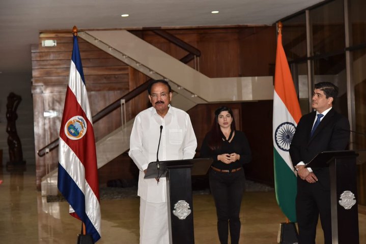 VP Naidu holds "fruitful" discussions with Costa Rica President on various issues