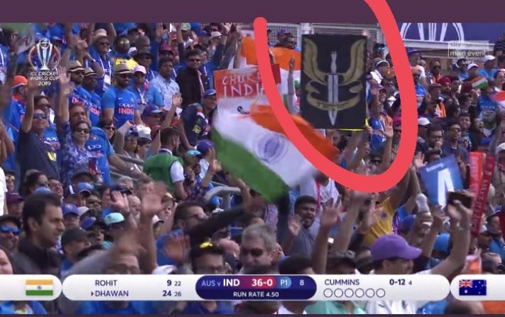 Dhoni stopped from flaunting Army insignia but Indian fan brings Balidan logo to ground