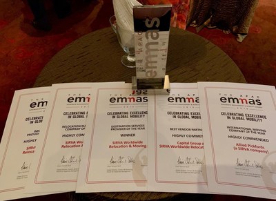 SIRVA Worldwide Relocation & Moving named 2019 Destination Services Provider of the Year at the FEM APAC EMMAs