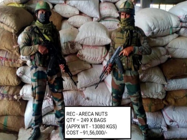 Assam Rifles and Customs Preventive Force seize smuggled areca nuts worth Rs 91.56 lakhs in Mizoram