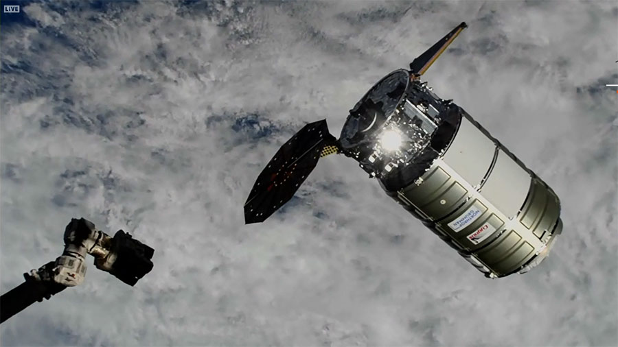 Northrop Grumman’s Cygnus installed on space station despite solar array trouble