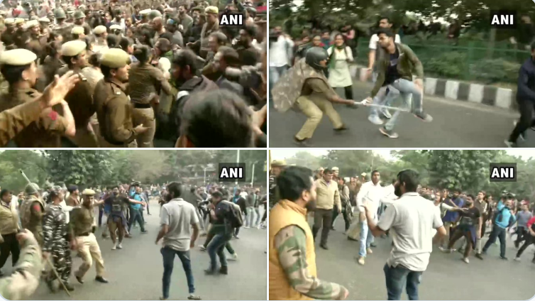 JNU students lathi charged by cops during march to Rashtrapati Bhavan