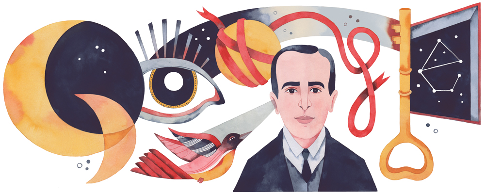 Google celebrates Vicente Huidobro's 127th Birthday with a doodle
