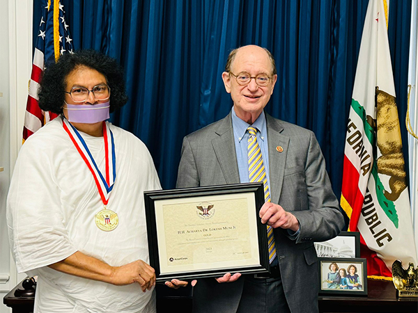 US: Jain Acharya Lokesh honoured with American Presidential Award