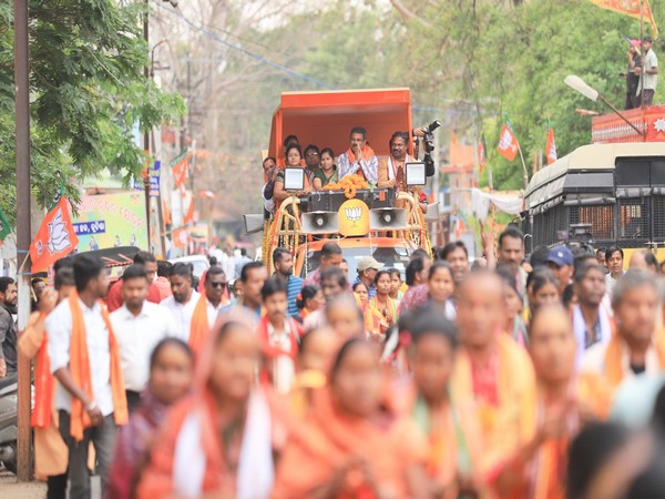 Lok Sabha polls: Union minister Dharmendra Pradhan holds roadshow in Odisha's Sambalpur