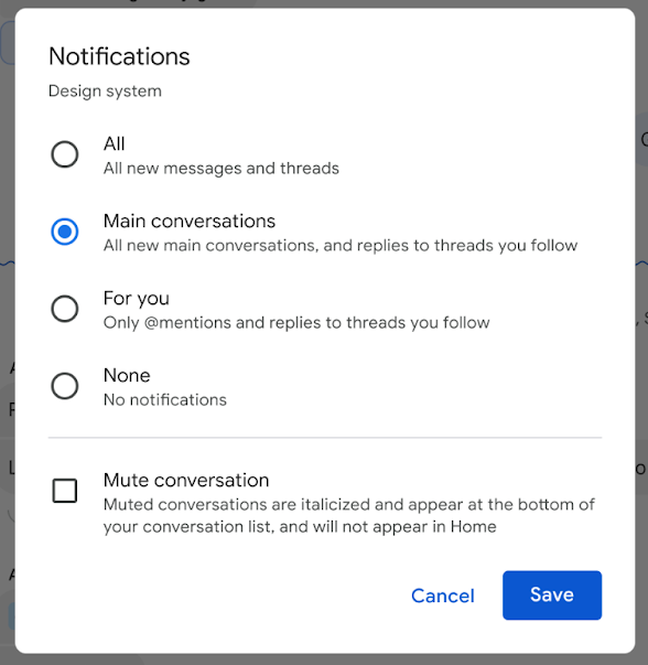 You will now be notified of all new messages in Google Chat space
