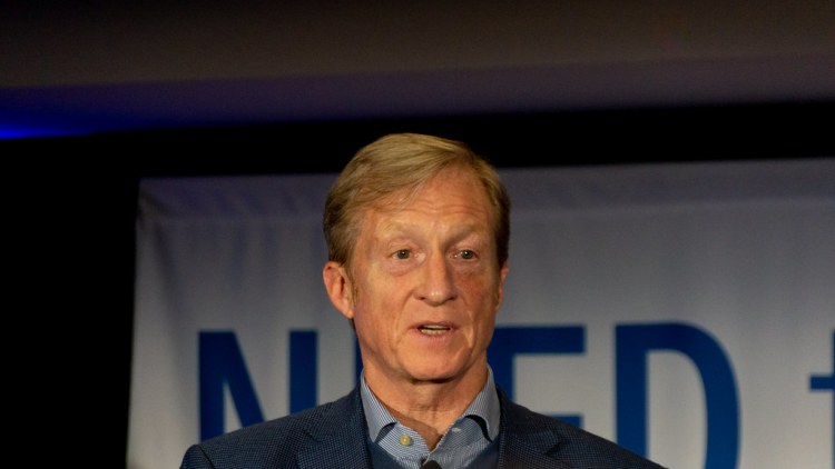 Big donor Steyer's presidential run could deny millions to other Democratic races