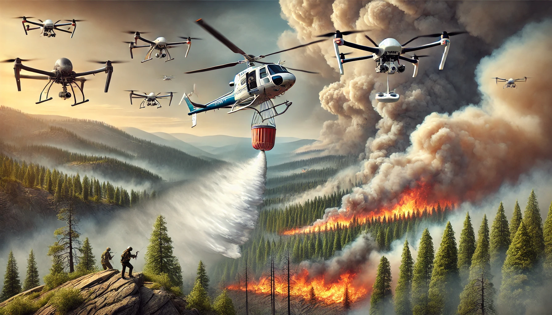 Wildfire Management: Integrating Human-Autonomous Teaming for Enhanced Surveillance and Suppression