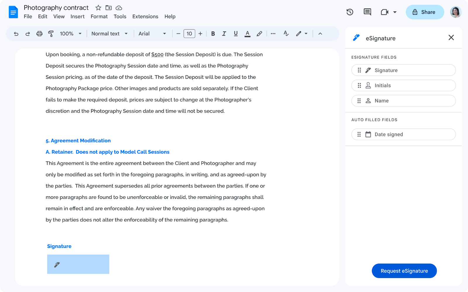 eSignature now available as open beta for Google Docs and Drive