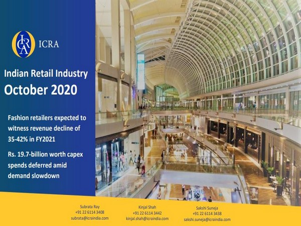 Fashion retailers likely to witness 35 to 42 pc dip in FY21 revenues: ICRA