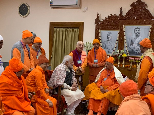 PM Modi interacts with saints, seers at Belur Math in West Bengal