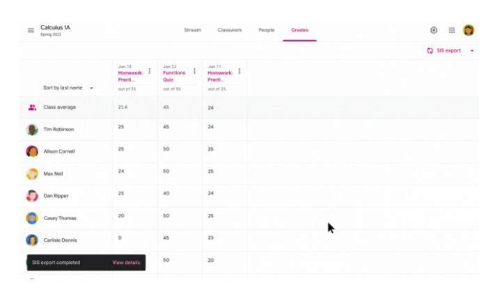 Google Classroom now lets you export grades to Follett Aspen SIS