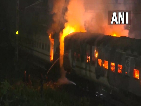 Two empty coaches of stable rake train catch fire in Guwahati 