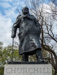 London statue of Churchill defaced again