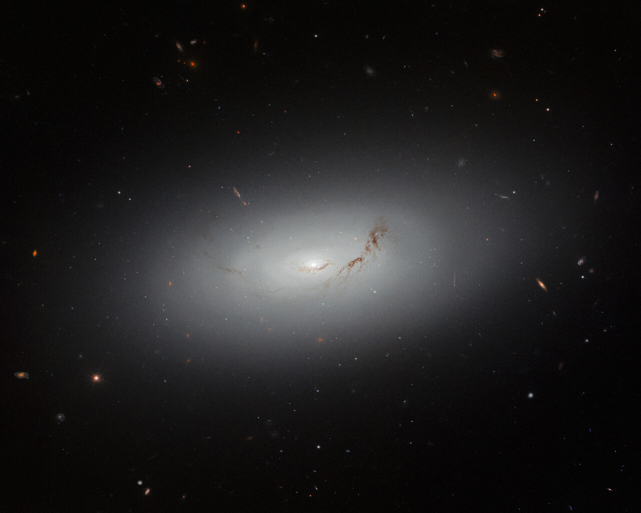 Hubble spots large elliptical galaxy about 73 million light-years from Earth