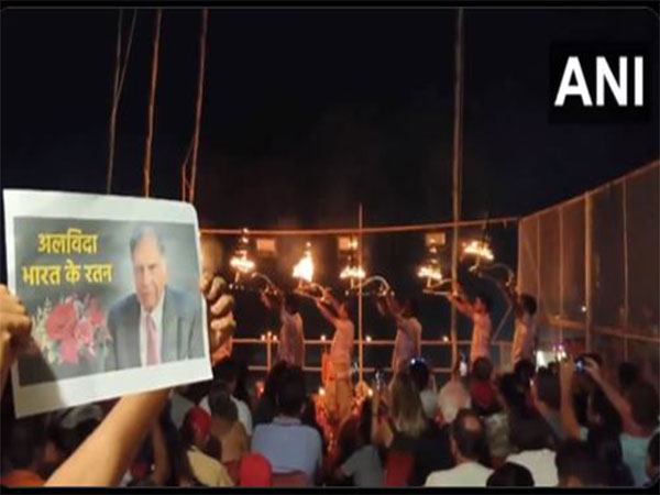 Varanasi Mourns: A Reverent Farewell to Ratan Tata at Ganga Aarti