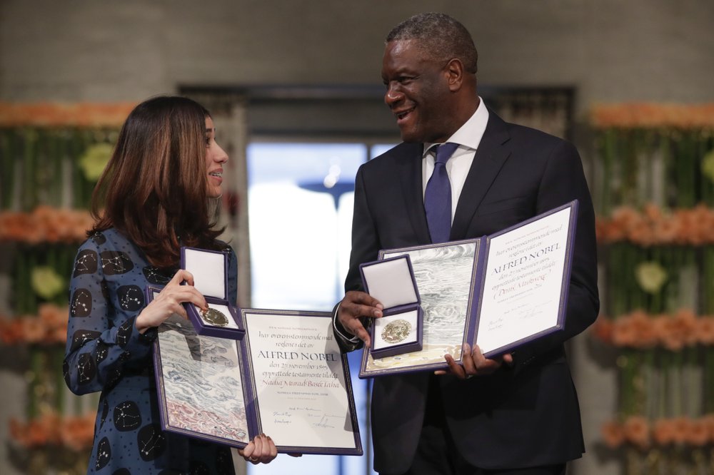Nobel Peace winners Denis Mukwege, Nadia Murad summons action against sexual violence