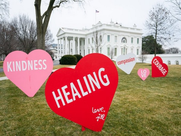 First lady Jill Biden gives Valentine's Day surprise, installs hearts on White House lawn