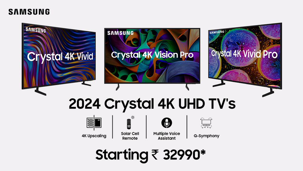 Samsung launches 2024 Crystal 4K TV series in India