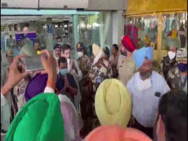 Delhi CM Arvind Kejriwal, AAP leader Raghav Chadha arrive at Amritsar airport in Punjab