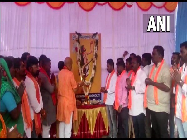 Karnataka: Sri Ram Sene workers celebrate Kanakadasa Jayanti at Hubballi Idgah Maidan