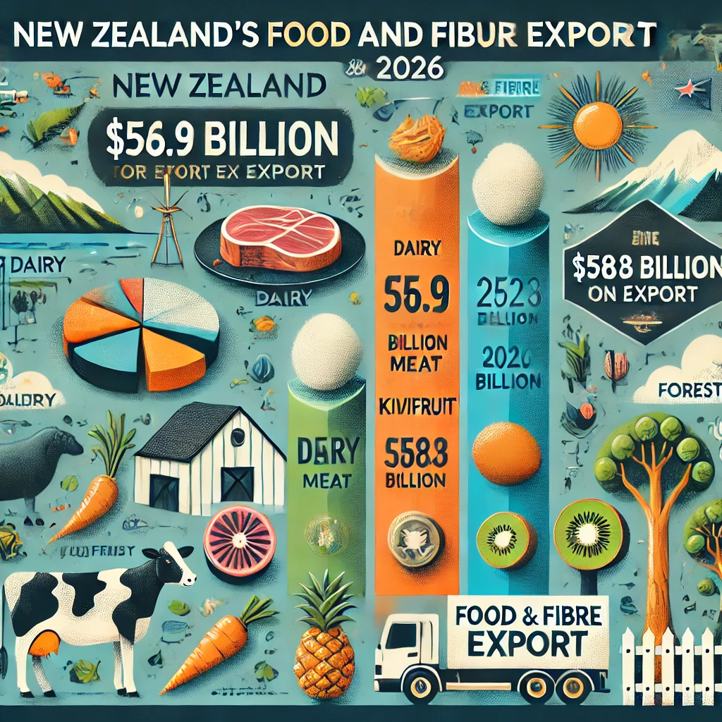 NZ Food and Fibre Exports Set to Break Records with Projected $58.3 Billion by 2026