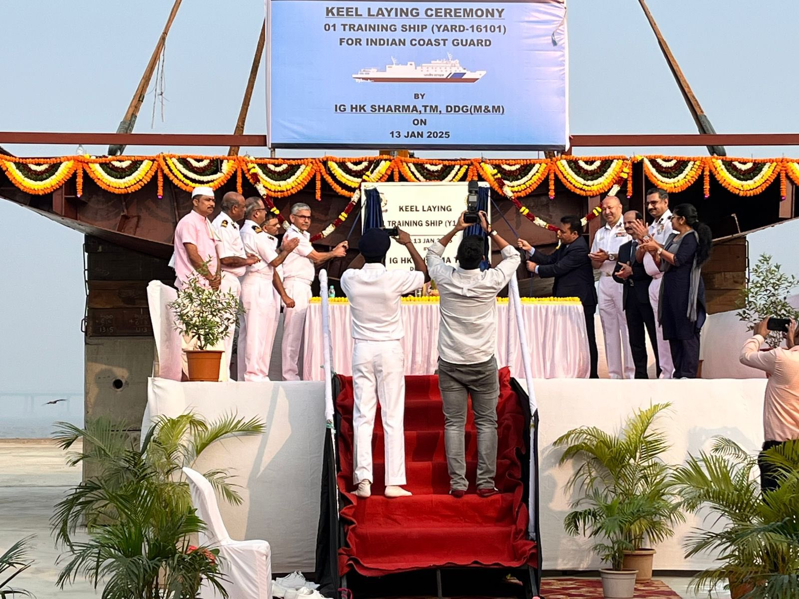 Keel-Laying Ceremony Held for ICG’s Advanced Training Ship at Mazagon Dock Shipbuilders Ltd 