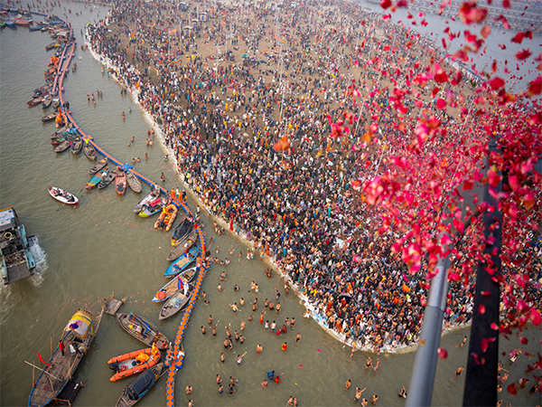 A Blossom of Devotion: UP's Aerial Flower Showers at Maha Kumbh