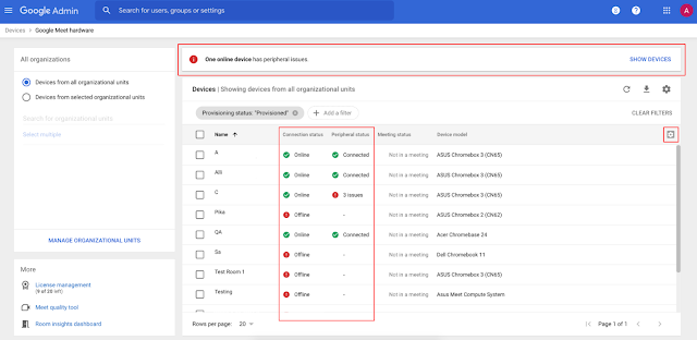 Three new features added to Google Meet Hardware Admin console
