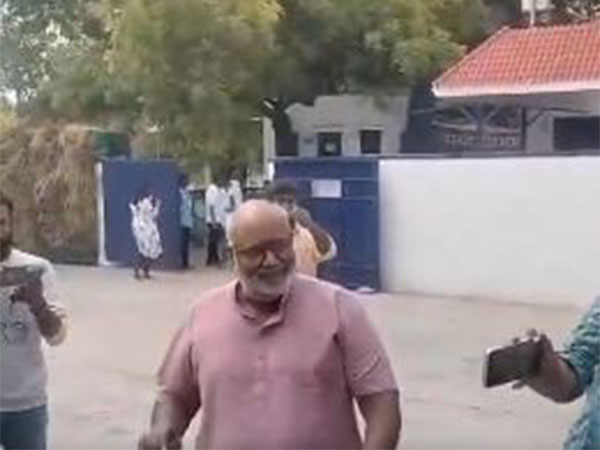 Oscar winning music composer MM Keeravani exercises his voting right in Hyderabad