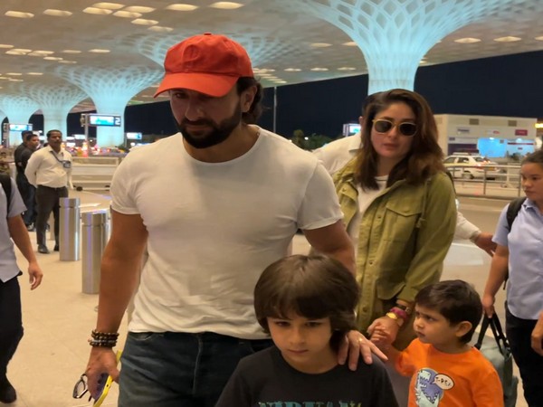 Saif, Kareena make stylish appearance with their sons Taimur, Jeh at Mumbai airport