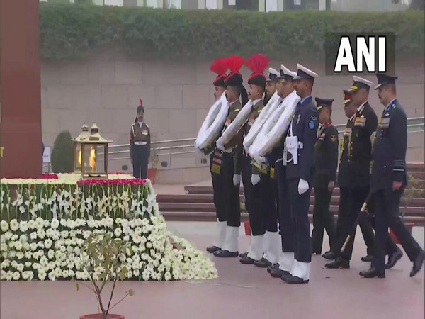 Armed Forces Veterans Day: CDS Gen Anil Chauhan, three service chiefs lay wreaths at National War Memorial