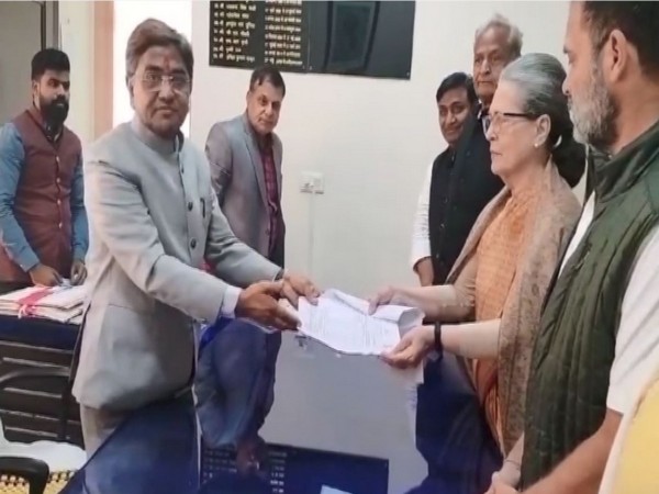 Sonia Gandhi files nomination for Rajya Sabha elections from Rajasthan