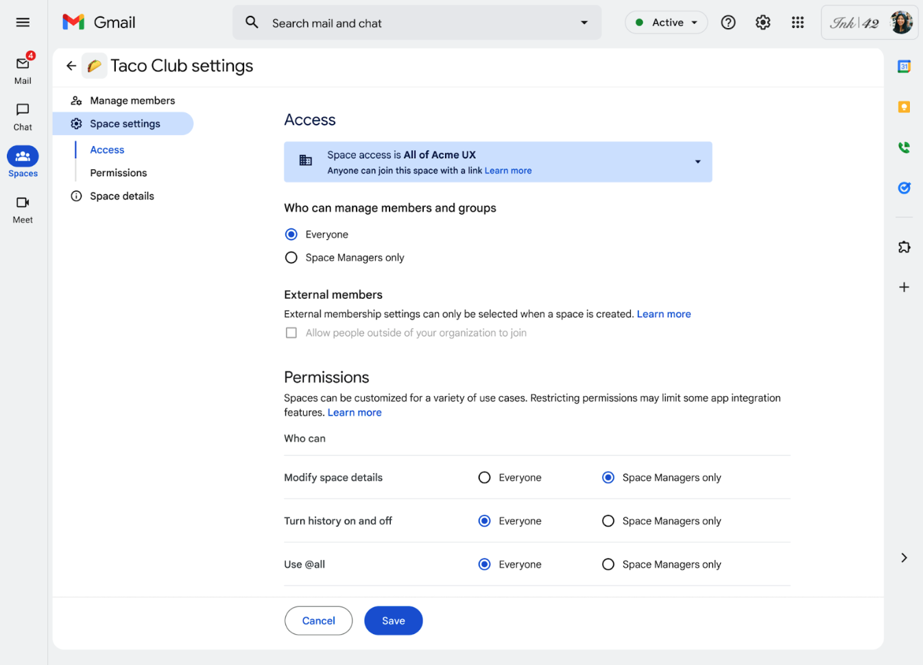 Google Chat adds additional capabilities for space managers