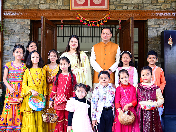 Uttarakhand CM Dhami celebrates Phooldei festival at his residence