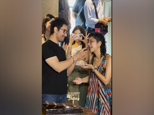 Aamir Khan cuts birthday cake with Kiran Rao, cast of 'Laapataa Ladies'