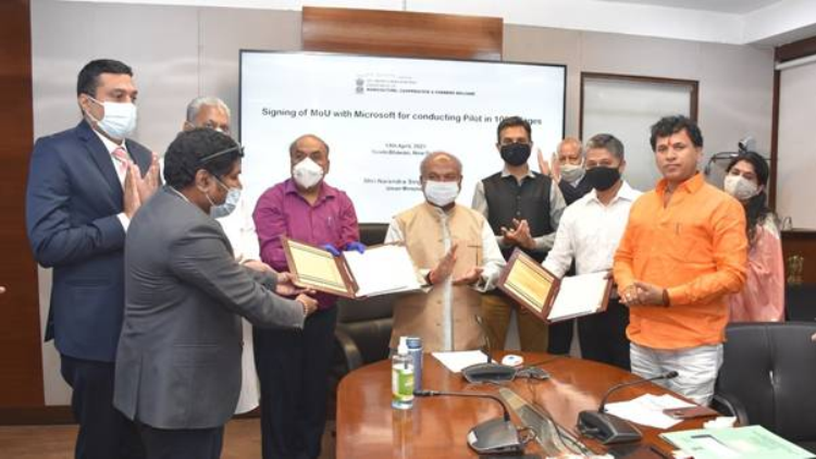 Agriculture Ministry signs MoU with Microsoft for pilot project in 100 villages
