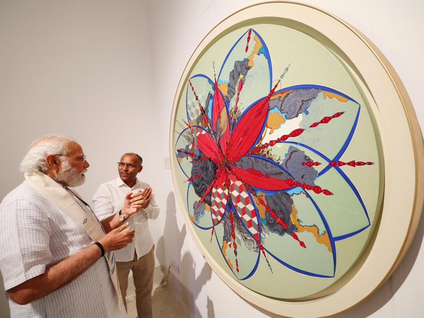PM Modi visits 'Jana Shakti' exhibition organised at NGMA to mark 100th episode of 'Mann ki Baat'