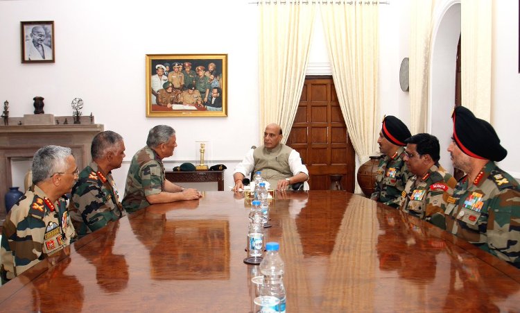 Rajnath meets top Army Commanders, lauds 'exceptional professionalism' of force 