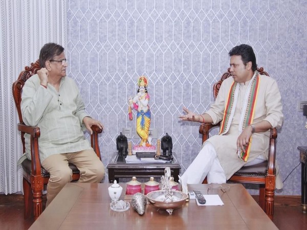 Haryana BJP Chief Omprakash Dhankhar meets Rajya Sabha MP Biplab Kumar Deb in Delhi