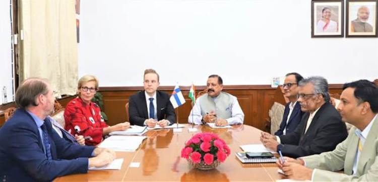 Finland Minister calls on Dr Jitendra Singh to seek enhanced bilateral cooperation in field of STI