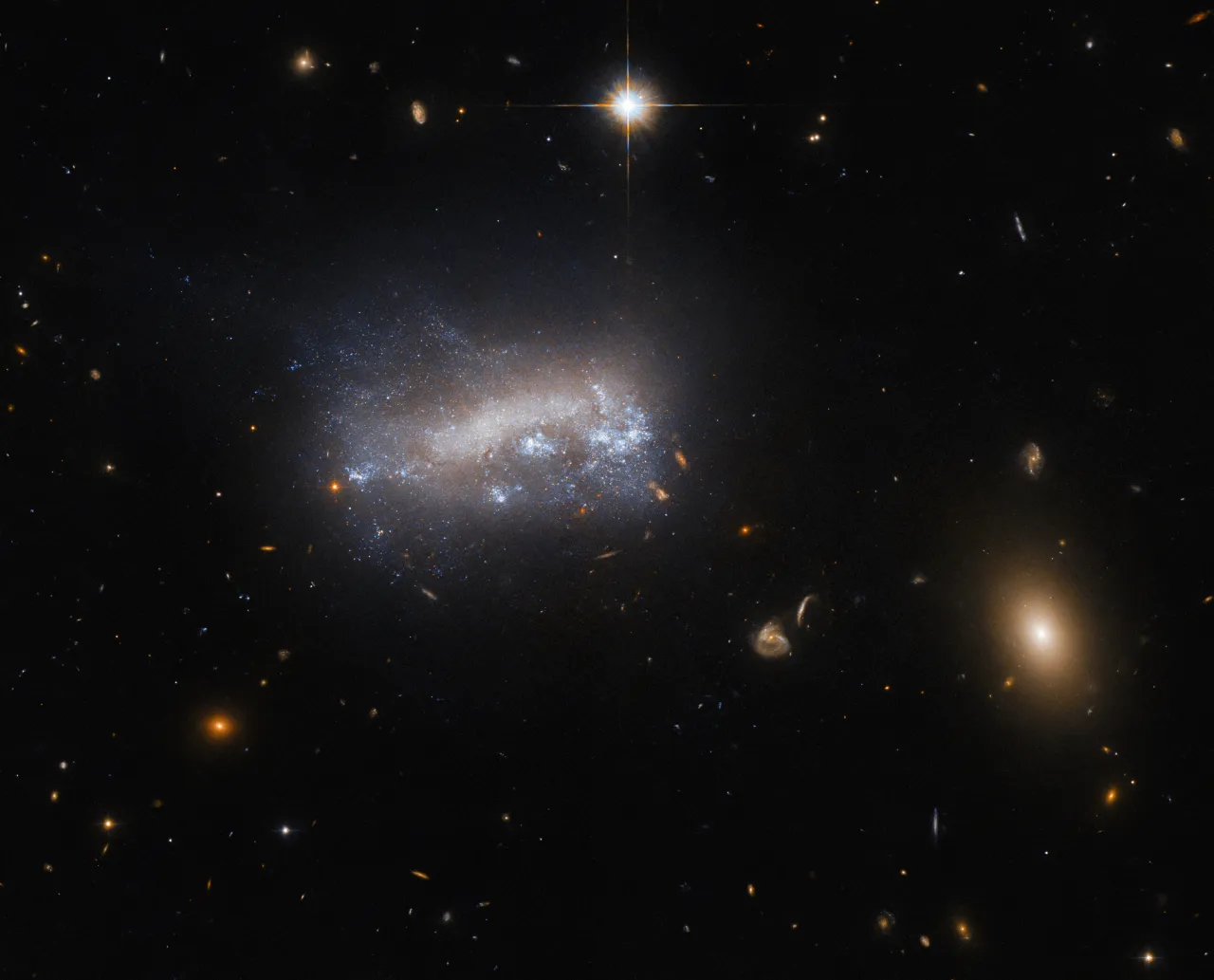 A dwarf galaxy under pressure: Check out this Hubble image