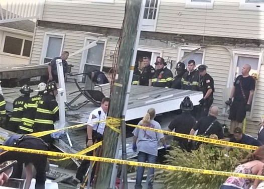 Decks collapse during firefighter event; at least 22 injured