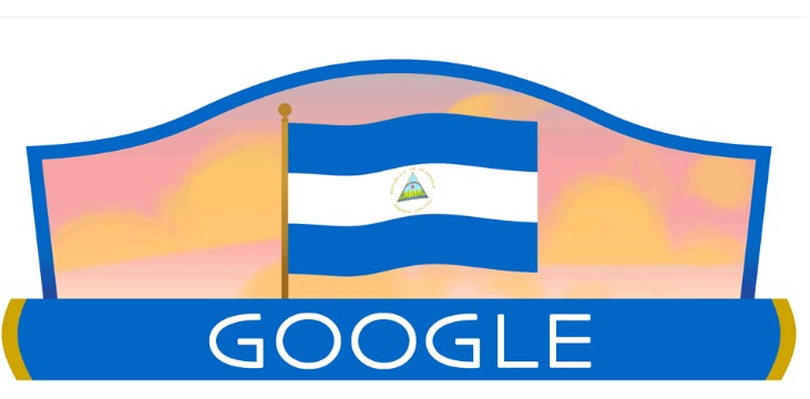 Google Doodle marks Nicaragua National Day with Nicaraguan waving flag 