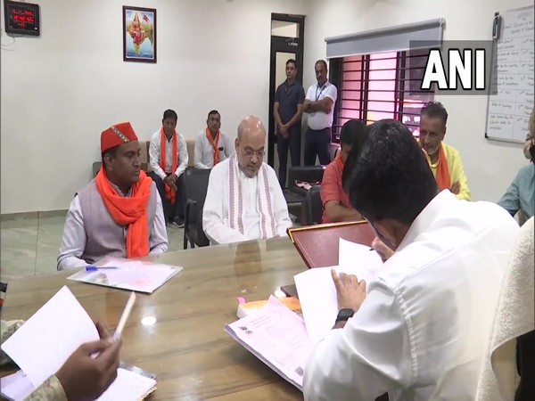 BJP's Sanand constituency candidate files nomination for Gujarat polls with Amit Shah