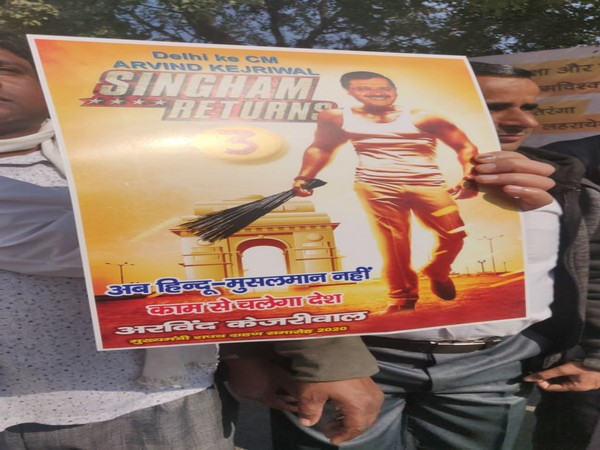 Filmi posters dubbing Arvind Kejriwal as 'Singham' and 'Nayak' at his swearing-in