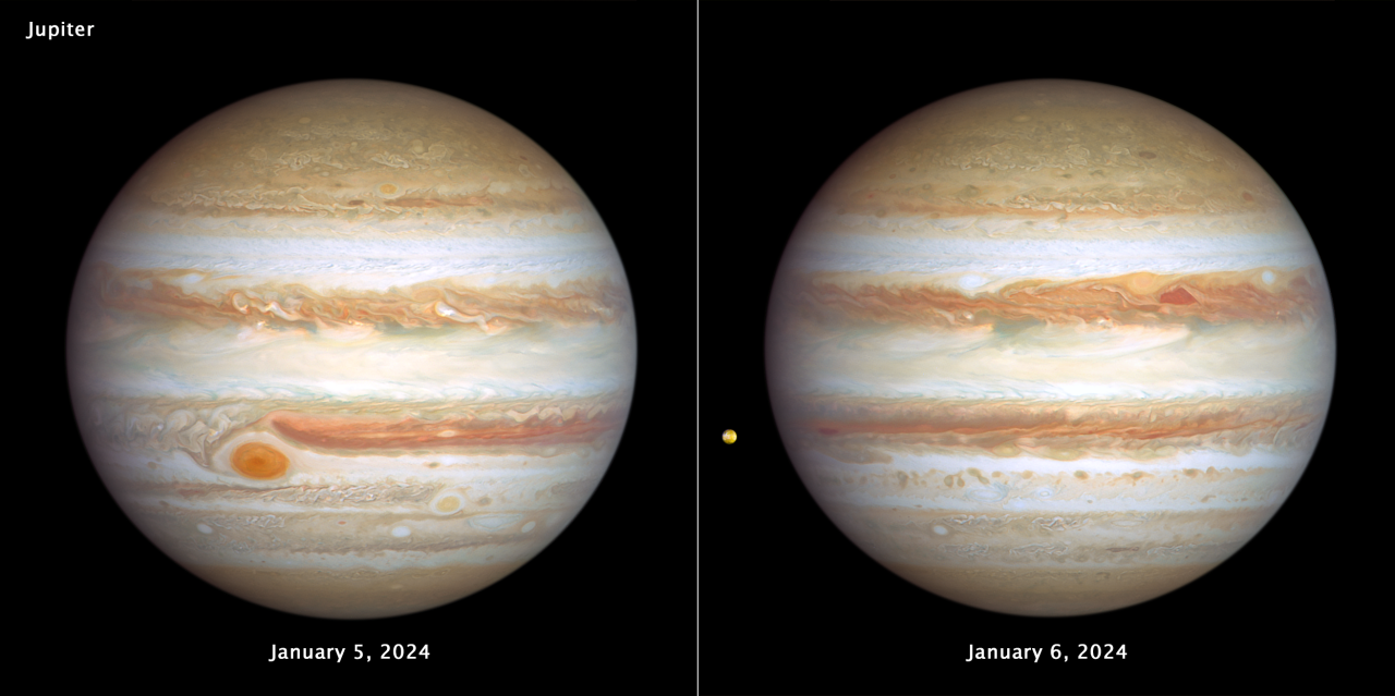 Hubble revisits Jupiter in all its banded glory