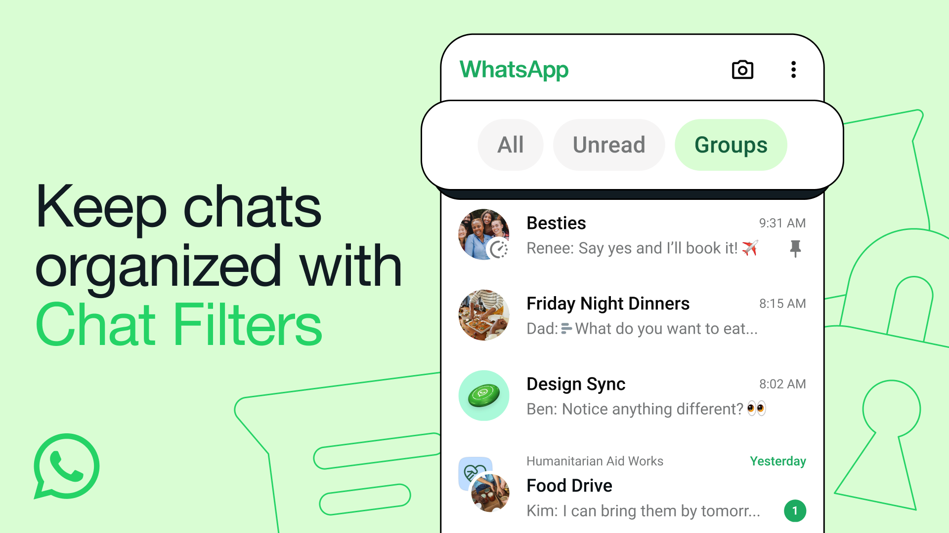 Organize chats and find messages quickly with WhatsApp Chat Filters