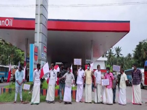 Kerala Congress (M) workers destroy vehicles in protest against fuel price hike