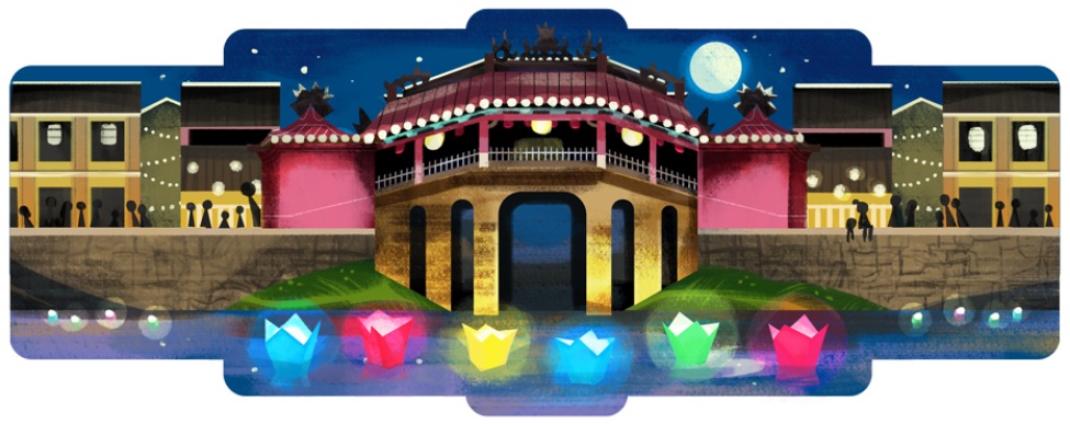 Google celebrates Hội An, doodle shows colorful lanterns with full moonlight